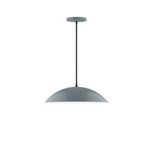 Montclair Light Works PEB438-40-C26-L13 - 16" Axis Half Dome LED Pendant, ivory fabric cord with canopy, Slate Gray