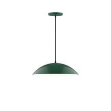 Montclair Light Works PEB438-42-C26-L13 - 16" Axis Half Dome LED Pendant, ivory fabric cord with canopy, Forest Green