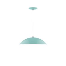 Montclair Light Works PEB438-48-C21-L13 - 16" Axis Half Dome LED Pendant, white cord with canopy, Sea Green