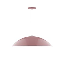 Montclair Light Works PEB439-20-C26-L14 - 24" Axis Half Dome LED Pendant, ivory fabric cord with canopy, Mauve