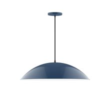 Montclair Light Works PEB439-50-C26-L14 - 24" Axis Half Dome LED Pendant, ivory fabric cord with canopy, Navy