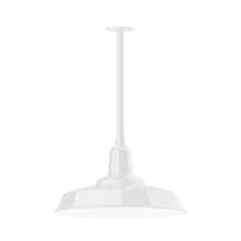 Montclair Light Works STB185-44-T36-L13 - 18" Warehouse shade, stem mount LED Pendant with canopy, White