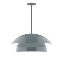 Montclair Light Works STGX447-40-L13 - 24" Nest LED Stem Hung Pendant, Slate Gray