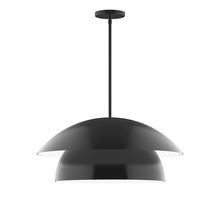 Montclair Light Works STGX447-41-L13 - 24" Nest LED Stem Hung Pendant, Black