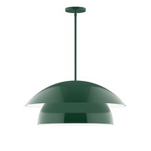 Montclair Light Works STGX447-42-L13 - 24" Nest LED Stem Hung Pendant, Forest Green