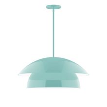 Montclair Light Works STGX447-48-L13 - 24" Nest LED Stem Hung Pendant, Sea Green