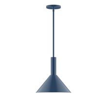 Montclair Light Works STGX466-50-L12 - 12" Stack Cone LED Stem Hung Pendant, Navy