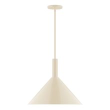 Montclair Light Works STGX467-16-L13 - 18" Stack Cone LED Stem Hung Pendant, Cream