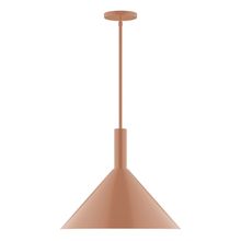 Montclair Light Works STGX467-19-L13 - 18" Stack Cone LED Stem Hung Pendant, Terracotta