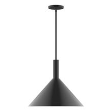 Montclair Light Works STGX467-41-L13 - 18" Stack Cone LED Stem Hung Pendant, Black