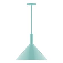 Montclair Light Works STGX467-48-L13 - 18" Stack Cone LED Stem Hung Pendant, Sea Green