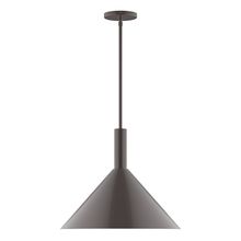 Montclair Light Works STGX467-51-L13 - 18" Stack Cone LED Stem Hung Pendant, Architectural Bronze