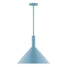 Montclair Light Works STGX467-54-L13 - 18" Stack Cone LED Stem Hung Pendant, Light Blue