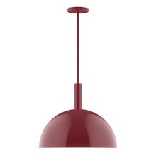 Montclair Light Works STGX472-55-L13 - 18" Stack Dome LED Stem Hung Pendant, Barn Red