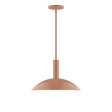 Montclair Light Works STGX476-19-L13 - 16" Stack Half Dome LED Stem Hung Pendant, Terracotta