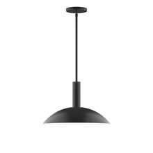 Montclair Light Works STGX476-41-L13 - 16" Stack Half Dome LED Stem Hung Pendant, Black