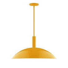 Montclair Light Works STGX477-21-L14 - 24" Stack Half Dome LED Stem Hung Pendant, Bright Yellow