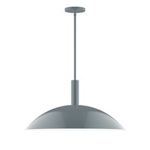 Montclair Light Works STGX477-40-L14 - 24" Stack Half Dome LED Stem Hung Pendant, Slate Gray