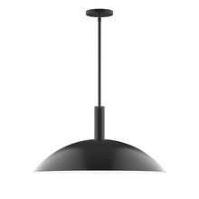 Montclair Light Works STGX477-41-L14 - 24" Stack Half Dome LED Stem Hung Pendant, Black