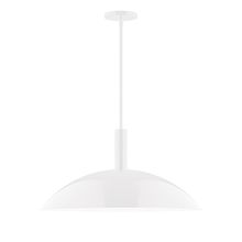 Montclair Light Works STGX477-44-L14 - 24" Stack Half Dome LED Stem Hung Pendant, White