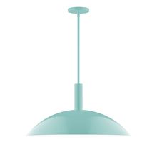 Montclair Light Works STGX477-48-L14 - 24" Stack Half Dome LED Stem Hung Pendant, Sea Green