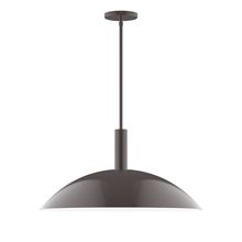 Montclair Light Works STGX477-51-L14 - 24" Stack Half Dome LED Stem Hung Pendant, Architectural Bronze