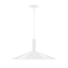 Montclair Light Works STGX478-44-L10 - 24" Stack Shallow Cone LED Stem Hung Pendant, White