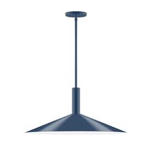 Montclair Light Works STGX478-50-L10 - 24" Stack Shallow Cone LED Stem Hung Pendant, Navy