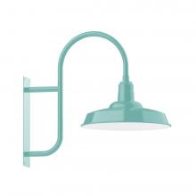 Montclair Light Works WMF185-48-L13 - 18" Warehouse shade, LED Wall Mount light, Sea Green