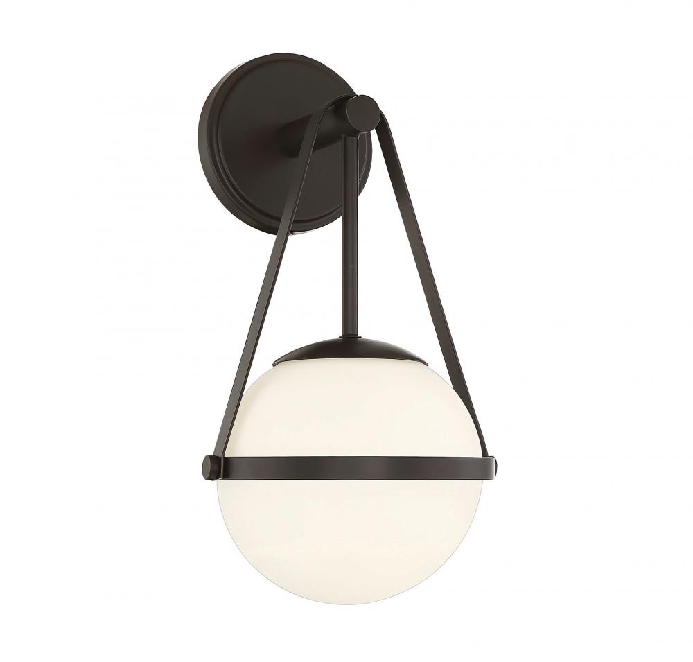 Polson 1-Light Wall Sconce in Matte Black