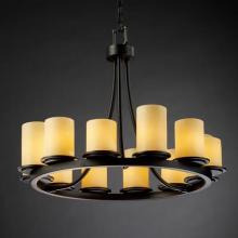 Justice Design Group CNDL-8768-10-AMBR-DBRZ - Dakota 12-Light Ring Chandelier (Short)