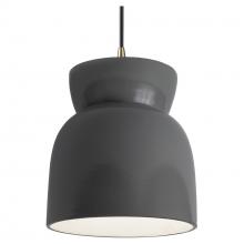 Justice Design Group CER-6515-GRY-ABRS-BKCD-LED1-700 - Large Hourglass LED Pendant