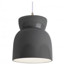 Justice Design Group CER-6515-GRY-ABRS-WTCD-LED1-700 - Large Hourglass LED Pendant