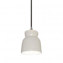 Justice Design Group CER-6515-WHT-NCKL-BKCD - Large Hourglass Pendant