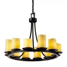 Justice Design Group CNDL-8768-14-AMBR-MBLK-LED12-8400 - Dakota 12-Light Ring LED Chandelier (Short)