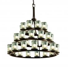 Justice Design Group GLA-8712-16-CLRT-DBRZ - Dakota 36-Light 3-Tier Ring Chandelier