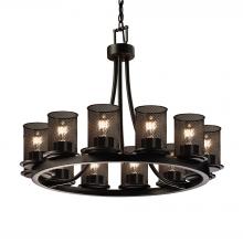 Justice Design Group MSH-8768-10-MBLK - Dakota 12-Light Ring Chandelier (Short)