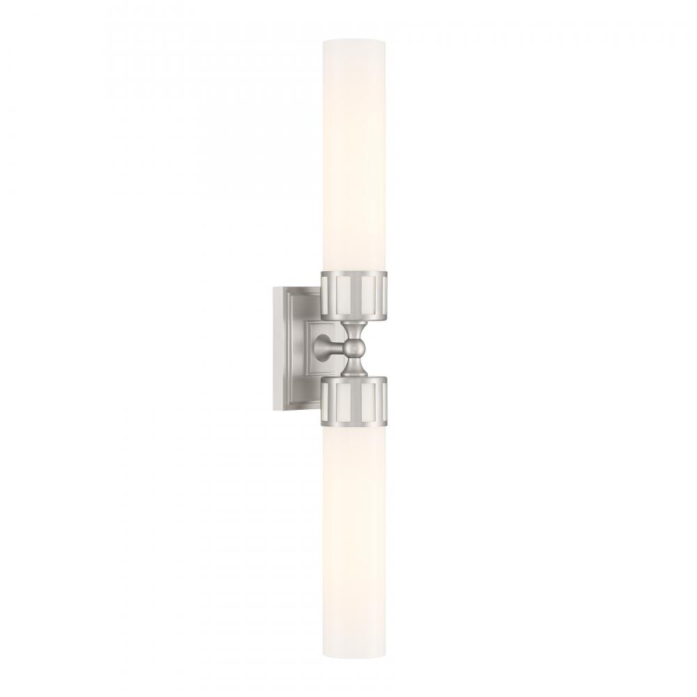 Astor Double Horizontal Sconce - Brushed Nickel