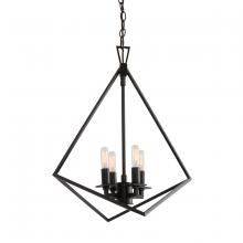 Norwell 5388-MB-NG - Trapezoid Cage Chandelier - Matte Black