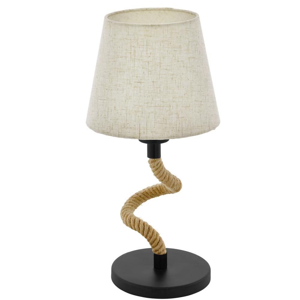 Rampside - Table Lamp Black Finish Rope Body Brown Shade 1-60W