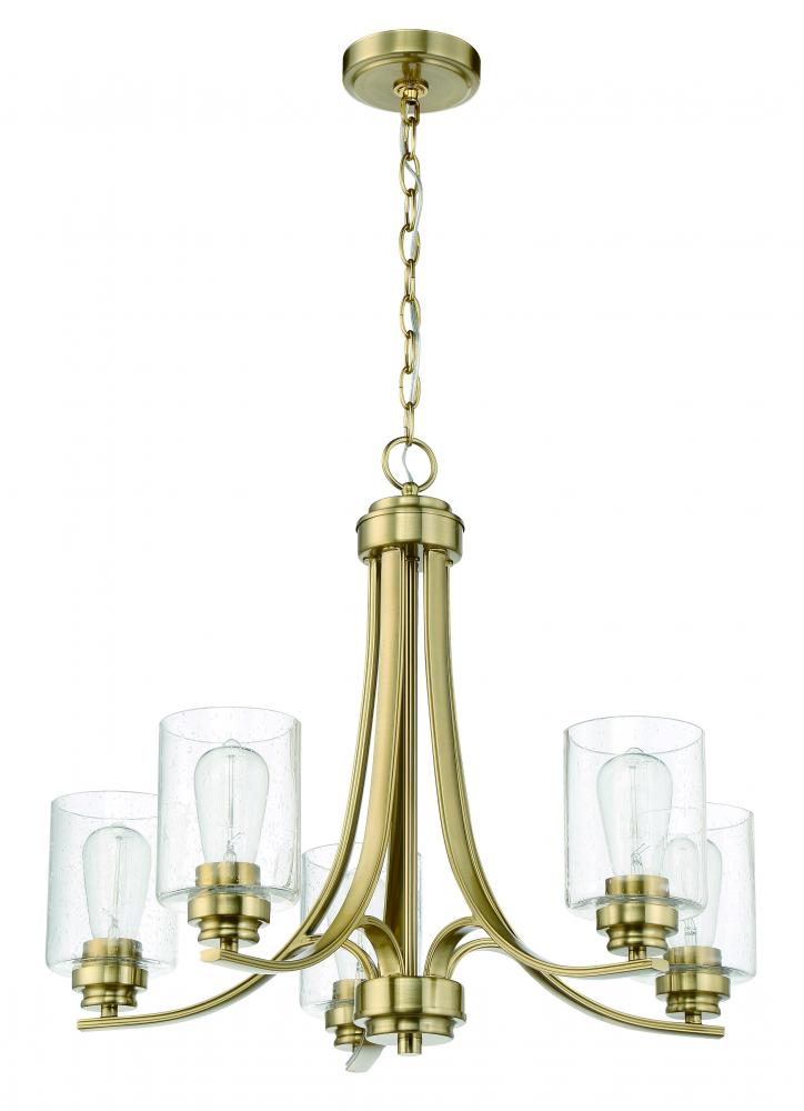 Bolden 5 Light Chandelier in Satin Brass