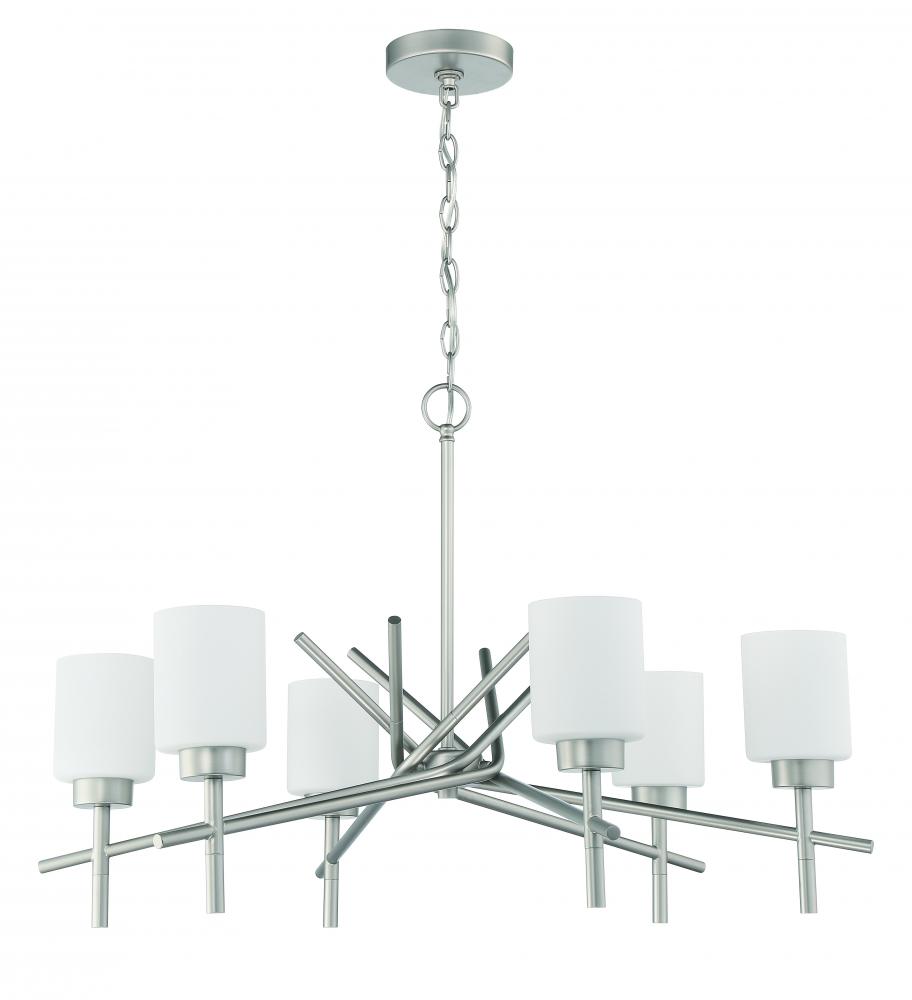 Cadence 6 Light Chandelier in Satin Nickel