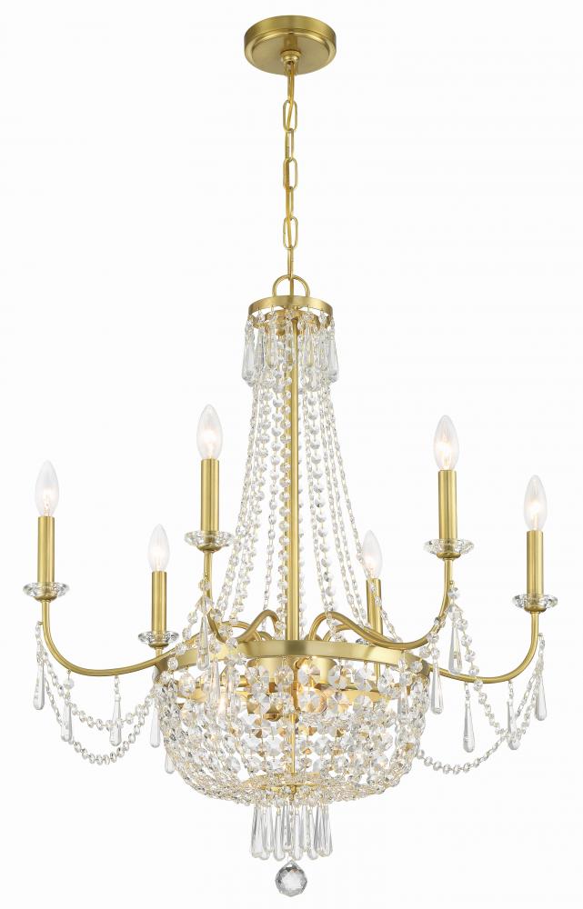 Haywood 9 Light Aged Brass Chandelier