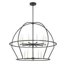 Crystorama ABB-3029-BK - Abbott 15 Light Black Chandelier