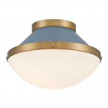 Crystorama XAN-8001-VG-BL - Xander 1 Light Vibrant Gold + Blue Flush Mount