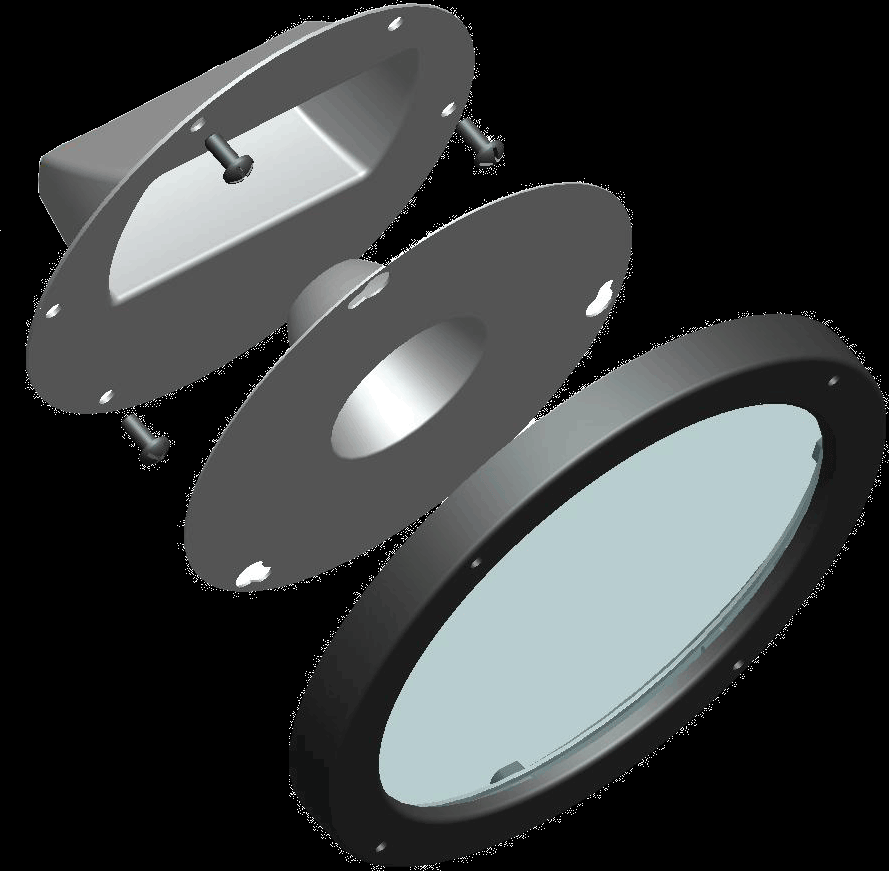 DECORATIVE CLEAR LENS AND REFLECTOR KIT WITH DOOR FRAME GNLED BLACK