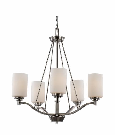 Mod Pod 5-Light Single Tier Glass Shaded Chandelier