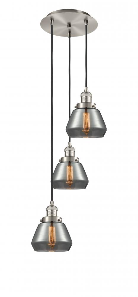 Fulton - 3 Light - 14 inch - Brushed Satin Nickel - Cord hung - Multi Pendant