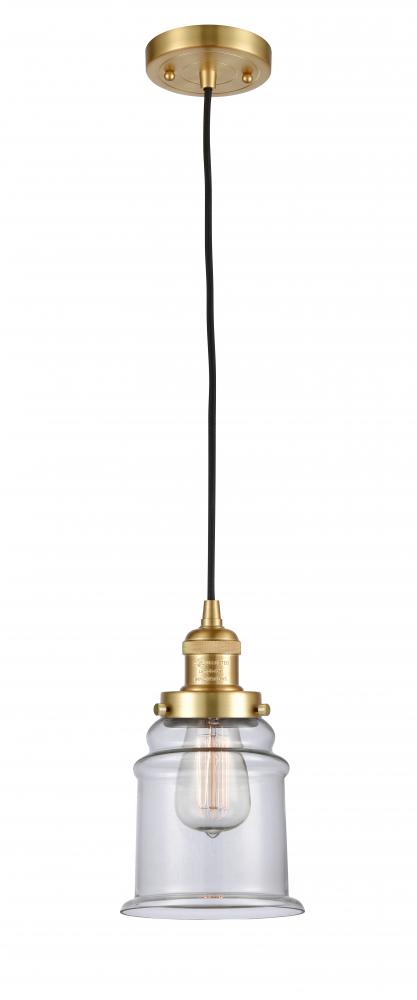 Canton - 1 Light - 6 inch - Satin Gold - Cord hung - Mini Pendant