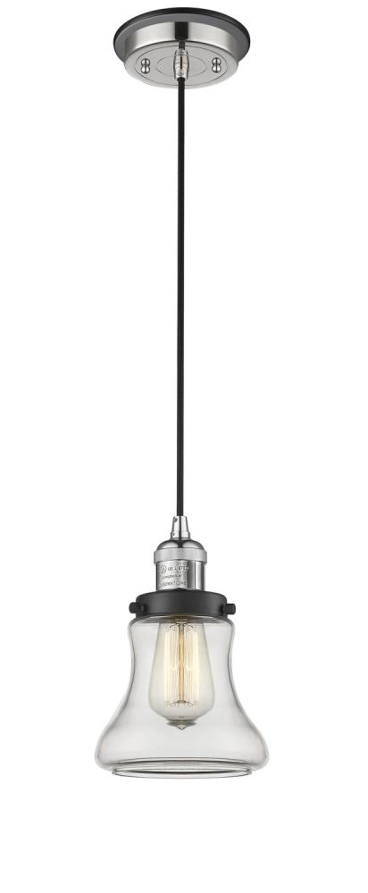 Bellmont - 1 Light - 6 inch - Polished Nickel - Cord hung - Mini Pendant